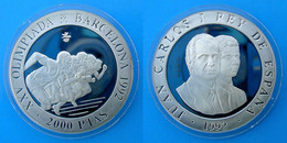 SPAIN 2000 P 1990 ARGENTO PROOF OLIMPIADI BARCELLONA XXV RUNNERS PESO 27g. TITOLO 0,925 CONSERVAZIONE FONDO SPECCHIO UNC - 2 000 Pesetas