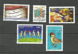 Andorre Français N°511, 512, 524, 525, 533 Cote 4.65€ - Used Stamps