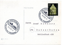 56443 - Bund - 1958 - 10Pfg Eichendorff EF A Kte SoStpl IFFEZHEIM - INTERNATIONALES PFERDERENNEN -> Baden-Baden - Paardensport