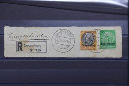 LUXEMBOURG - Fragment D'enveloppe En Recommandé De Luxembourg En 1941- L 137415 - 1940-1944 Deutsche Besatzung