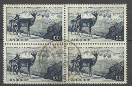 Andorre  Bloc De 4   Du   Poste Aérienne    N° 1   Oblitérés     B/TB   Rare    ! ! !      Voir Scans    Soldé ! ! ! - Posta Aerea