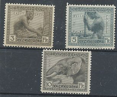 TIMBRE STAMP ZEGEL CONGO BELGE 1923 METIERS ET INDUSTRIES 115-116-117  X - Ungebraucht