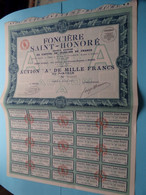 Foncière SAINT-HONORE Paris ( Voir / Zie Scan ) Action " A " De MILLE Francs > N° 10693 ! - D - F