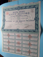 Foncière SAINT-HONORE Paris ( Voir / Zie Scan ) Action " A " De MILLE Francs > N° 10694 ! - D - F
