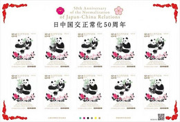 Japan 2022 The 50th Anniversary Of Japan-China Relations Normalization Stamp Sheetlet MNH - Unused Stamps