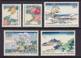 Japan 2022 International Letter Writing Week Stamps 5v MNH - Neufs