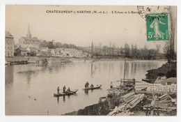 49 MAINE ET LOIRE - CHATEAUNEUF SUR SARTHE L'Ecluse Et Le Barrage, Entrepôt, Matériel De Scieur De Long - Chateauneuf Sur Sarthe