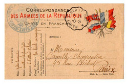 TB 3807 - MILITARIA - Carte En Franchise Militaire - CHARPENTIER Auxiliaire - Fort Saint - Michel à TOUL Pour PARIS - Brieven En Documenten