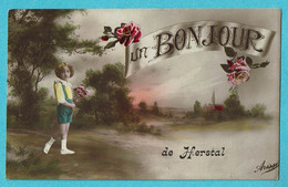* Herstal (Liège - La Wallonie) * (Arisse) Un Bonjour De Herstal, Fantaisie, Roses, Fleurs, Enfant, Child, Unique - Herstal
