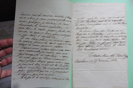 Lettre Autographe 3 Pages 1862 Prinz Theodore Von Thurn Und Taxis Prince Tours Et Taxis Oncle Paul Ami Louis II Bavière - Royal Families