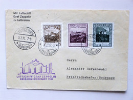 LIECHTENSTEIN / ZEPPELIN Flug 1931, OBERSCHLESIENFAHRT, VADUZ 4.VII.31 > FRIEDRICHSHAFEN > Landung GLEIWITZ - Poste Aérienne