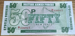 British Armed Forces - 50 Pence Voucher / Note (6th Series) - Excellent Condition - Fuerzas Armadas Británicas & Recibos Especiales