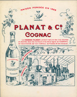 BEBIDAS / ETIQUETA - PLANAT & CO. COGNAC , FINE CHAMPAGNE , FORMATO : 105 X 135 - Alcohols & Spirits