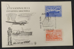 Tarjeta Dia De Emisión + 2 Estampillas - Día Nacional De La Antártida Argentina - 27/2/1965 - Événements & Commémorations