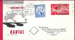 AUSTRALIA - FIRST JET FLIGHT QANTAS ON B.707 FROM CAIRO TO LONDON *28.10.1959 *ON OFFICIAL ENVELOPE - Premiers Vols