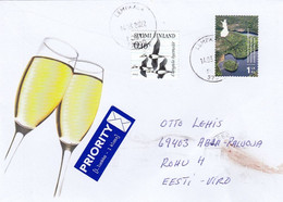GOOD FINLAND Postal Cover To ESTONIA 2022 - Good Stamped: Birds ; Landscape - Cartas & Documentos