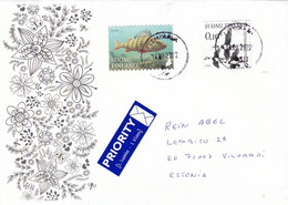 GOOD FINLAND Postal Cover To ESTONIA 2022 - Good Stamped: Birds ; Fish - Covers & Documents