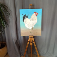 TABLEAU Coq Poulet  Peinture Acrylique Sur Toile Signé N.Petry - Acrylic Resins