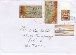 GOOD JAPAN Postal Cover To ESTONIA 2013 - Good Stamped: Christmas ; Bridge ; Art - Storia Postale