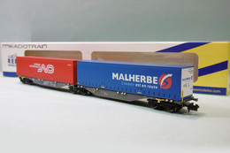 REE Mikadotrain - Wagon Sggmrss 90 NOVA Malherbe Dentressangle SNCF Réf. NW-208 Neuf NBO N 1/160 - Coches De Mercancía
