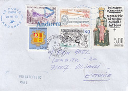 GOOD ANDORRA Postal Cover To ESTONIA 2022 - Good Stamped: Europa ; Art ; Coat Of Arm - Brieven En Documenten