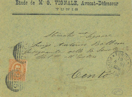 P0510 - REGNO - STORIA POSTALE - UMBERTO I Uffici All'estero TUNISIA  Busta 1891 - Autres & Non Classés