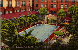 Georgia Savannah Hotel De Soto Swimming Pool Curteich - Savannah