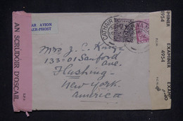 IRLANDE - Enveloppe De Westport Pour New York En 1943 Avec Contrôle Postal - L 137656 - Covers & Documents