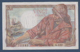 Billet  20 F  Pêcheur  Du  17 - 5 - 1944 - 20 F 1942-1950 ''Pêcheur''