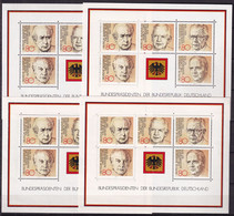 BRD 4 Stück Block 18 Postfrisch, Bundespräsidenten Der BRD - 1959-1980