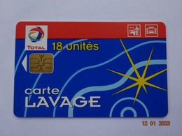 CARTE A PUCE CHIP CARD  CARTE LAVAGE AUTO TOTAL 18 UNITES 470 STATIONS - Lavage Auto