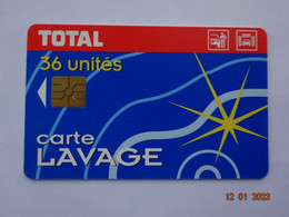 CARTE A PUCE CHIP CARD  CARTE LAVAGE AUTO TOTAL 36 UNITES 400 STATIONS - Car Wash Cards