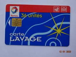 CARTE A PUCE CHIP CARD  CARTE LAVAGE AUTO TOTAL 36 UNITES 470 STATIONS - Colada De Coche