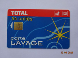 CARTE A PUCE CHIP CARD  CARTE LAVAGE AUTO TOTAL 54 UNITES 400 STATIONS - Colada De Coche