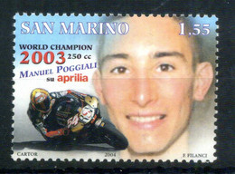 2004 SAN MARINO SET MNH ** 1981 Motomondiale, Manuel Poggiali, Campione Del Mondo - Nuevos