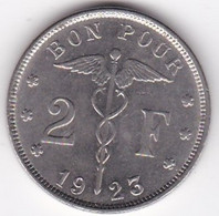 Belgique 2 Francs 1923 Type Bonnetain, Légende Francaise, Albert I , En Nickel , KM# 91 - 2 Francs