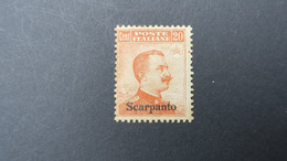 Egée Scarpanto Colonies Italiennes Yvert N° 9 ( Sans Filigrane , No Watermark ) Neuf* - Egeo (Scarpanto)