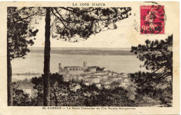 FRANCE CARTE POSTALE -CANNES -LE MONT CHEVALIER ET L'ILE SAINTE-MARGUERITE DEPART CANNES-GARE 18-1-31 POUR LA FRANCE - 1927-31 Caisse D'Amortissement