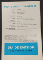 Volante Día De Emisión – Temas: Personalidad II – 5/10/1985 – Argentina - Markenheftchen
