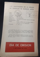 Volante Día De Emisión – 9/6/1979 – 125° Aniversario De La Bolsa De Cereales De Buenos Aires – Argentina - Markenheftchen