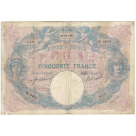 France, 50 Francs, Bleu Et Rose, 1912, W.4453 512, TB, Fayette:14.25, KM:64e - 50 F 1889-1927 ''Bleu Et Rose''