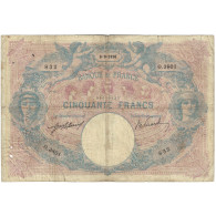 France, 50 Francs, Bleu Et Rose, 1910, O.3801 832, B, Fayette:14.23, KM:64e - 50 F 1889-1927 ''Bleu Et Rose''
