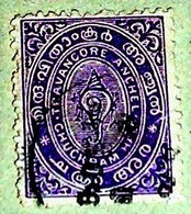 India Feudatory State,1870-1940.Travancore  Anchel. - Travancore-Cochin