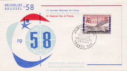 Enveloppe FDC 1047 Exposition Universelle Bruxelles 1re Journée Nationale De France - 1951-1960