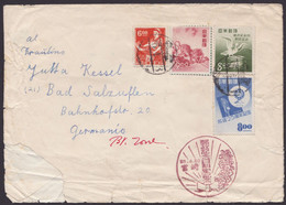 MiNr 499, 500/01, 417 MeF Auf Bedarfsbrief Nach Deutschland, Deutliche Beförderungsspuren, Zensurstempel,1950 - Covers & Documents