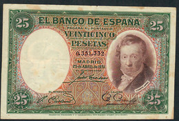 SPAIN P81 25 PESETAS 1931 #0.351...   VF - 1-2-5-25 Peseten