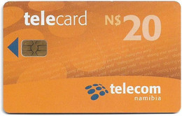 Namibia - Telecom Namibia - Sharing Your World - Orange, Chip Axalto 02, (Yellow Cn. At Reverse), 2010, 20$, Used - Namibia