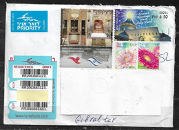 ISRAEL 2022 REGISTERED COVER TO GIBRALTAR WITH JOINT ISSUE STAMP - Lettres & Documents