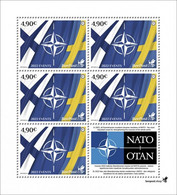 Finland 2022 Accession To NATO Of Finland And Sweden BeePost FI Sheetlet Of 5 Stamps With Label Mint - Neufs