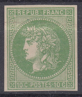 FRANCE : 1876 - ESSAI PROJET GAIFFE 10c VERT NEUF - A VOIR - COTE 220 € - Pruebas, Viñetas Experimentales